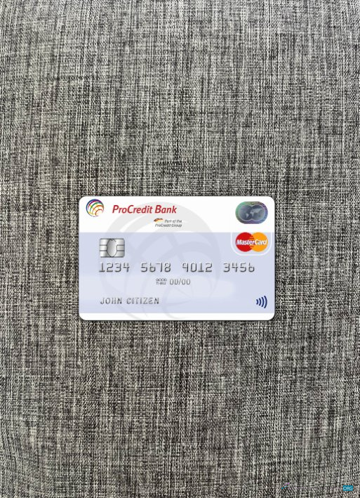 Download Bulgaria ProCredit Bank MasterCard photolook front Photoshop template